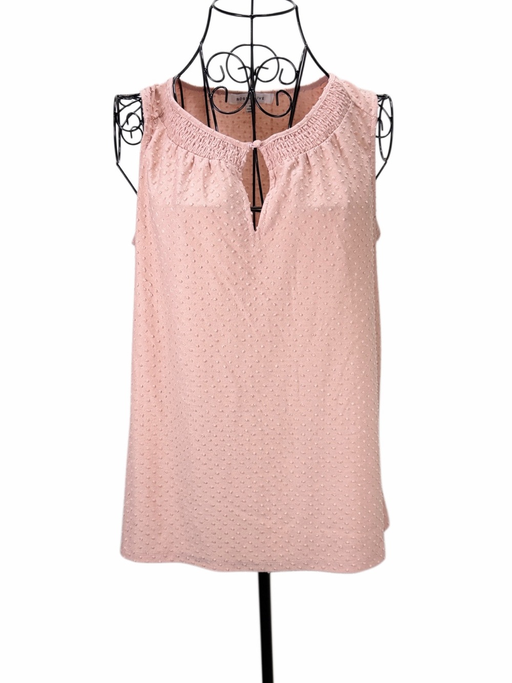 Rose & Olive Sleeveless Swiss Dot Camisole in Blush Pink